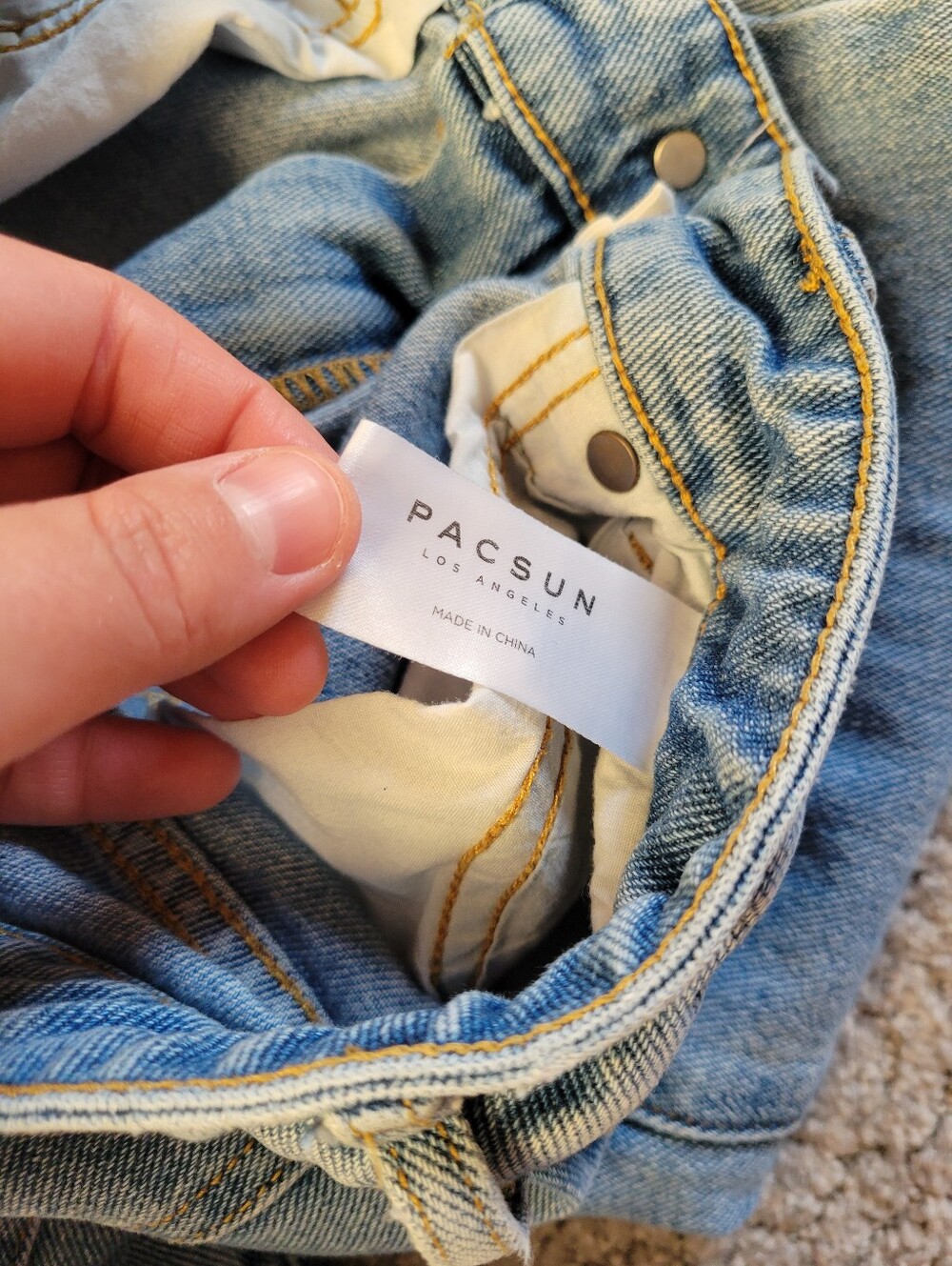PacSun High Rise Straight Leg Jeans Light Wash Cotton Denim 26 Small - Picture 11 of 12